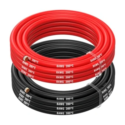 Afbeelding van MMOBIEL 8 AWG Siliconen Elektrische Draad Gauge (8,37mm²) Vertinde Koperkabel 2 Aparte Draden Rood &amp; Zwart Elk 2,5 m voor Koelkasten, Airconditioners, Autobatterijen, Lasbatterijen