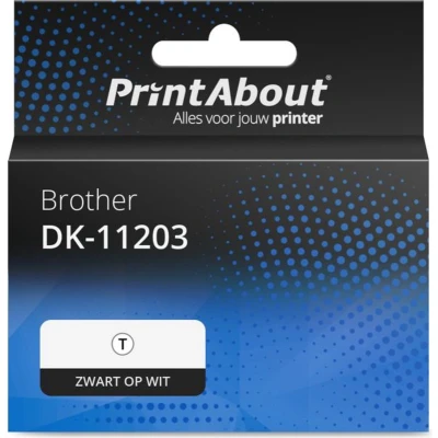 Afbeelding van Huismerk Brother DK 11203 Etiket Zwart op wit (17 mm x 87 mm)