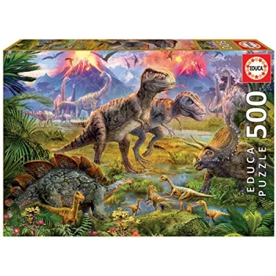 Afbeelding van Educa 15969 Klassieke puzzel Ontmoeting tussen dinosaurussen 500 stukjes