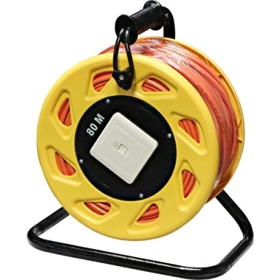 Afbeelding van InLine 78592 Netwerkkabelhaspel Cat.6A S/FTP 80m Oranje
