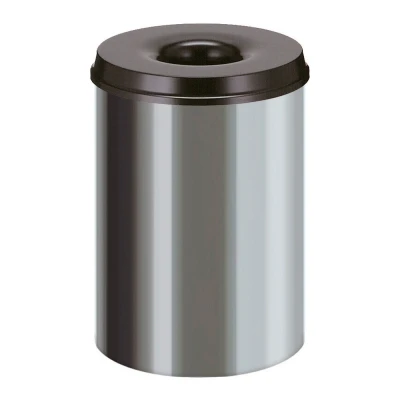 Afbeelding van Papierbak vlamdovend 30ltr rvs zwart