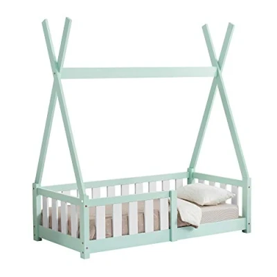 Afbeelding van Kinderbed Tipi grenen met uitvalbeveiliging 70x140 cm mint