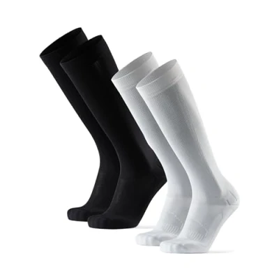 Afbeelding van DANISH ENDURANCE Compressiesokken 21 26 mmhg, optimale compressie, hardlopen en sport, heren dames, 1 of 2 paar, Veelkleurig (1 x zwart, wit)
