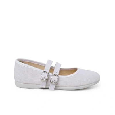 Afbeelding van Pisamonas Merceditas Doble Hebilla Ballerina&#039;s met enkelbandjes voor kinderen, Maat: 29, Blanco Textiel