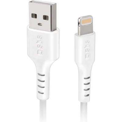 Afbeelding van sbs mobile USB laadkabel Apple Lightning stekker, A stekker 100 cm Wit TECABLEUSBIP589W