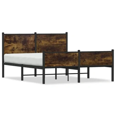 Image de vidaXL Cadre de lit métal avec tête et pied 137x190 cm
