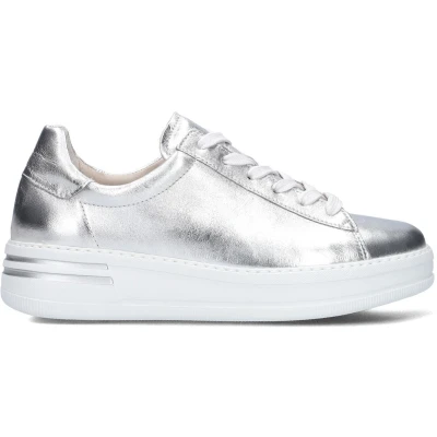 Afbeelding van Gabor 395 Sneakers Leer Dames Zilverkleurig Maat 35