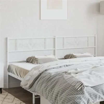 Image de vidaXL Tête de lit métal blanc 180 cm