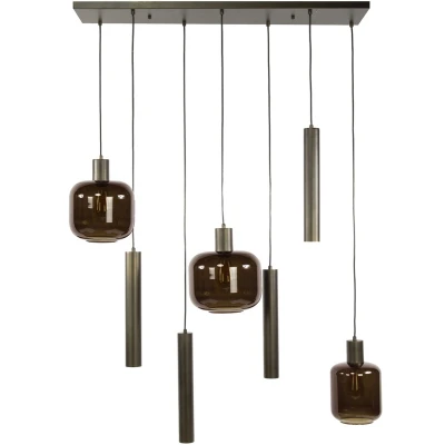 Afbeelding van Giga Meubel Hanglamp Bronza Bruin Metaal/Glas 105x35x150cm