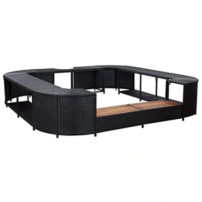 Afbeelding van vidaXL Vierkant spa frame, 268 x 55 cm, polyrotan, zwart