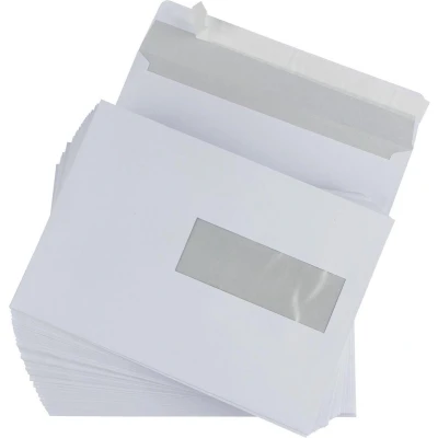 Afbeelding van Gallery Enveloppen Ft 156 X 220 Mm, Venster Rechts, Stripsluiting, Binnenzijde Grijs, 500 Stuks