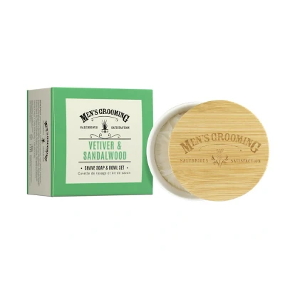 Afbeelding van Scottish Fine Soaps savon Soins hommes Vétiver et bois de santal Set bol + à raser