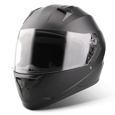Afbeelding van VINZ Vigo Integraalhelm / Motorhelm Scooter helm Brommerhelm Mat Zwart