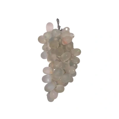 Afbeelding van Decoratie Druiventrosjes Glas Set 4 stuks Mat Wit 5x4 cm