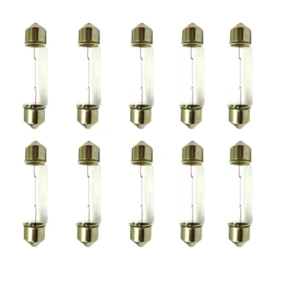Afbeelding van 10 stuks autolampen, 12 V, vervangingslampen voor auto&#039;s en motorfietsen (T11 C5W 39 mm V 5 W, standaard)