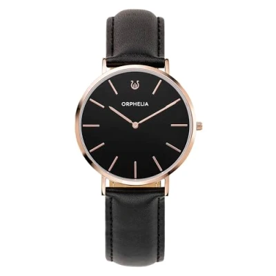 Afbeelding van Orphelia Violiso herenhorloge, kwarts, analoog, Zwart/Rose Goud, riem