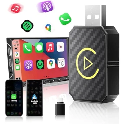 Afbeelding van Weinsamkeit Car Play draadloze smartphone adapter, alleen voor auto&#039;s 2016 + met fabrieksbedrade autospel, Dual Core 5G chip, automatische verbinding in enkele seconden, dongle