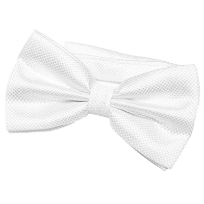 Afbeelding van DonDon Vlinderdas voor heren, 12 x 6 cm, met haaksluiting en in grootte verstelbaar speciale gelegenheden, Wit.