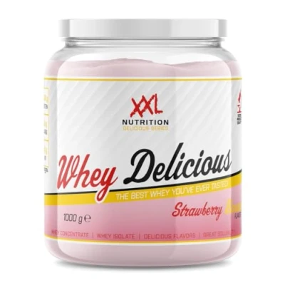 Afbeelding van XXL Nutrition Whey Delicious Aardbei Banaan Wei Eiwitpoeder met BCAA &amp; Glutamine, Proteïne poeder, Eiwit shake, Protein 1000 gram