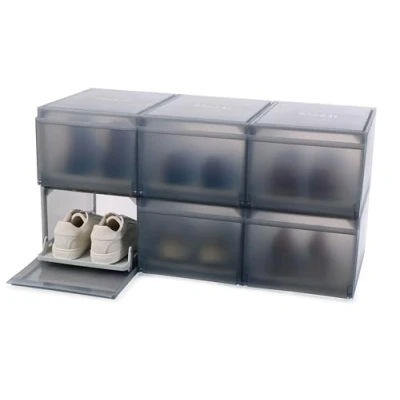 Afbeelding van Joseph ShoeCase Set van 6 hoogwaardige schoenenopbergdozen, schuifplaat, stofdicht, klapdeur, geventileerd, eenvoudige montage