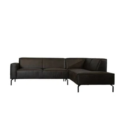Afbeelding van Bronx71 Industriële hoekbank Kansas eco leer antraciet rechts