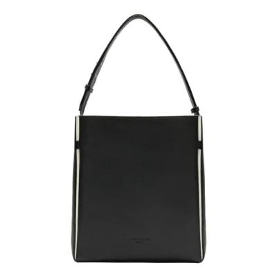 Afbeelding van LIEBESKIND BERLIN Leren Schoudertas Hilla Small Pebble Hobo Bag Black Zwart