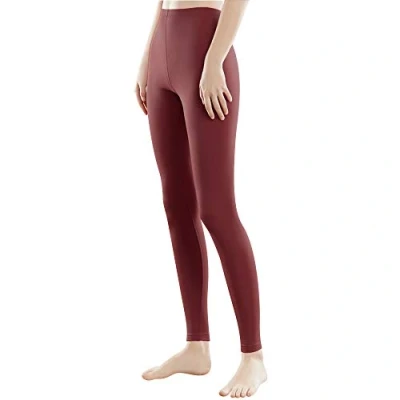 Afbeelding van Libella 4108VA Dames Lange Leggings Veelkleurig Hoge Taille Slim Fit Katoenen Broek, Rode wijn