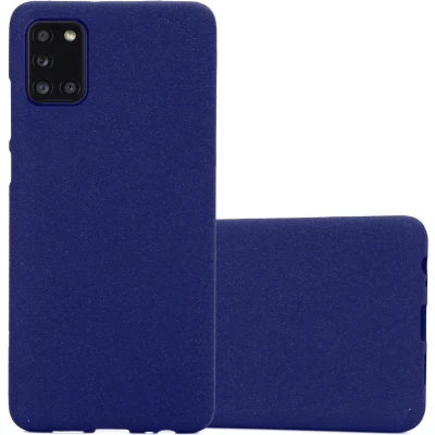 Afbeelding van Cadorabo Hoesje geschikt voor Samsung Galaxy A31 in FROST DONKER BLAUW Beschermhoes gemaakt van flexibel TPU silicone Case Cover