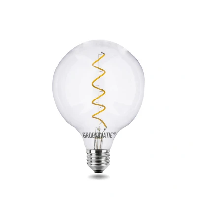 Afbeelding van E27 LED Filament Globelamp 4W Spiral Extra Warm Wit Dimbaar