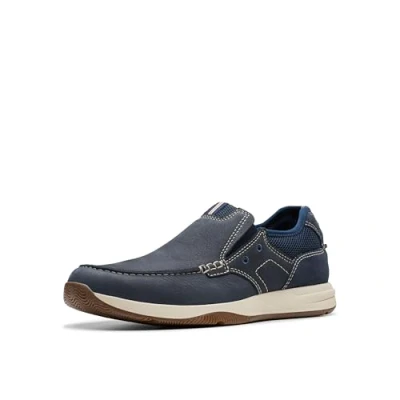 Afbeelding van Clarks Sailview Step mocassinzool voor heren, Nubuck marineblauw, 49 EU
