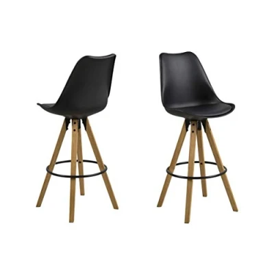 Afbeelding van Barkruk Verdal Kunststof Zwart (2 stuks)