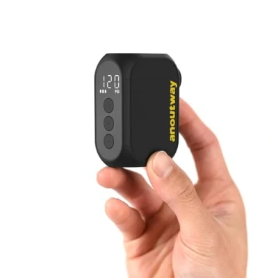 Afbeelding van anoutway Mini fietspomp, fietspomp met digitale manometer, elektrische luchtpomp voor fiets, automatische uitschakeling mountainbike, racefiets AT1 Pro
