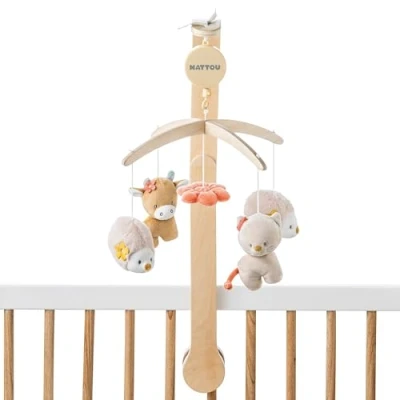 Afbeelding van Nattou Mila, Lana en Zoe Muziekmobiel Mobiel One Size Zand Beige