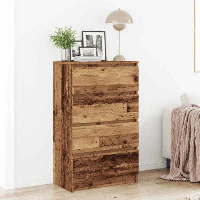 Afbeelding van vidaXL Dressoir 60x35x98,5 cm spaanplaat oud hout