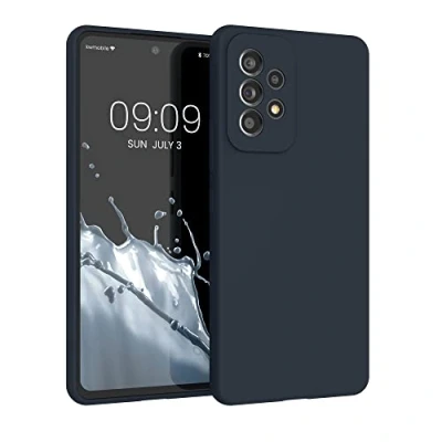 Afbeelding van kwmobile telefoonhoesje geschikt voor Samsung Galaxy A53 5G Hoesje met siliconen coating Smartphone case in bosbesblauw