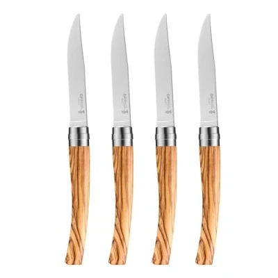 Afbeelding van Opinel Table Chic 254629 Set van 4 messen olijfhout bruin lemmetlengte 10 cm
