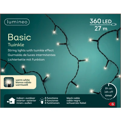 Afbeelding van Lumineo Compact Twinkle Lichtsnoer 7,5 Meter Zwart