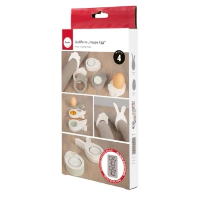 Afbeelding van Rayher Siliconen mal &quot;Happy Egg&quot;, formaat 14,5 x 26 cm, diepte 2 4 vormen, om te gieten met creatief beton, giethars, Raysin gietpoeder, paasvorm 36136000