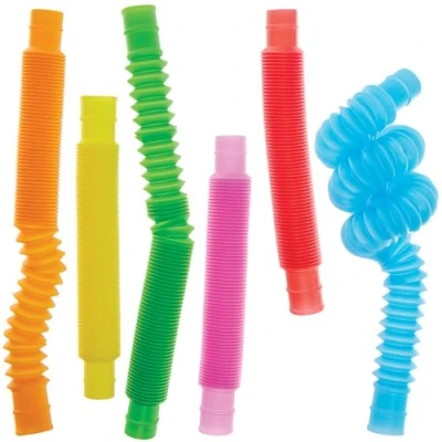Afbeelding van Baker Ross FN225 Pop Tube Fidget Toys 12 stuks, grappig speelgoed voor kinderfeestzakjes