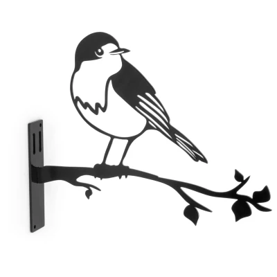 Afbeelding van Wildbird Metal Bird Roodborst Tuindecoratie Zwart