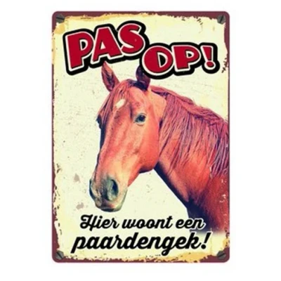 Afbeelding van Plenty Gifts Waakbord Blik Paard 15X21 CM