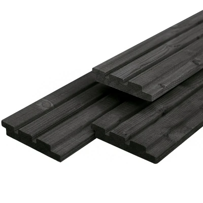 Afbeelding van Triple profiel douglas zwart gespoten 1,9x13,0x420 cm Tuindeco