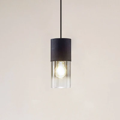 Afbeelding van Lindby hanglamp 1licht Glas, aluminium, ijzer E27 rookgrijs, zwart