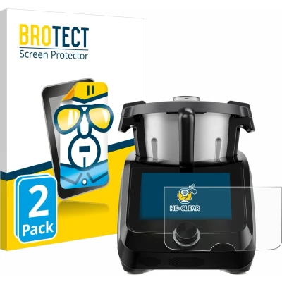 Afbeelding van BROTECT Screenprotector voor SilverCrest Monsieur Cuisine Smart BLACK EDITION Folie Beschermfolie transparant (2 Stuks)
