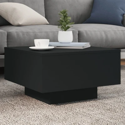 Afbeelding van Salontafel 55x55x31 cm bewerkt hout zwart