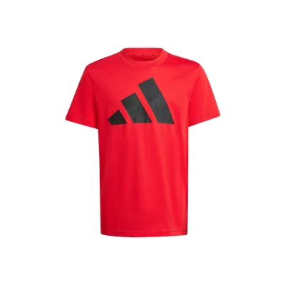Afbeelding van adidas Performance Essentials Junior Unisex Tshirt print voor kinderen, Maat: 128, Pure ruby black