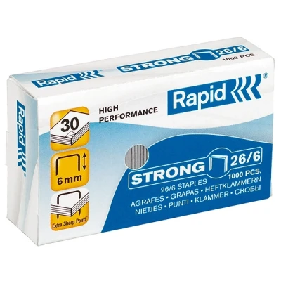 Image de Rapid 26/6 agrafes standard galvanisées (1000 pièces)