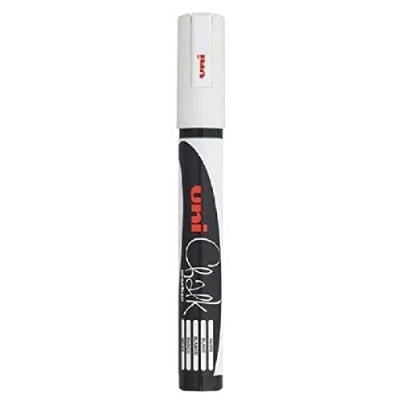 Afbeelding van Uni White PWE 5M vloeibare krijtmarker voor whiteboard, niet permanent