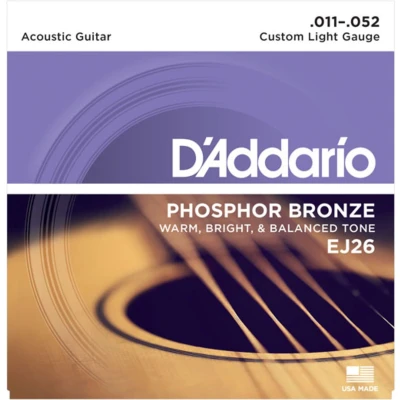 Afbeelding van DAddario EJ26 Phosphor Bronze Acoustic Guitar Strings, Custom Light, 11 52