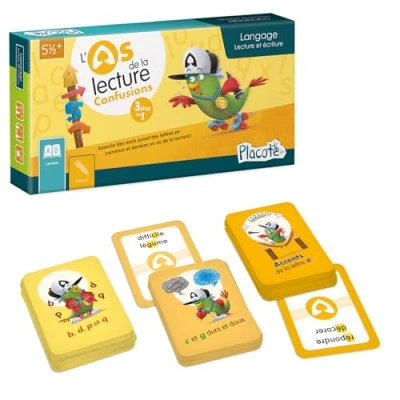 Afbeelding van Placote De aas van lezen verwarring, educatief spel 5½ jaar tot 9 PLA27
